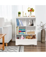 Gouun 3-Tier Children's Multi-Functional Bookcase Toy Storage Bin Floor Cabinet