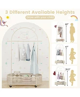 Gouun Kid Clothes Rack with 3 Adjustable Heights and Wheels