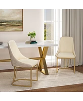 Boyel Living Modern Dining Side Chair with Metal Legs and Swivel Leveling Feet (Set of 2)
