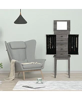 Gouun Standing Jewelry Cabinet Storage Organizer with Wooden Legs