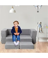 gaomon Kids Couch Toddler Play Couch for Bedroom Playroom, 3 in 1 Sectional Sofa for Kids' Play and Rest, Modular Mini Couch for Kids