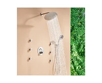 Casainc Thermostatic Rainfall Shower System with Rough in-Valve and Digital Display Handheld