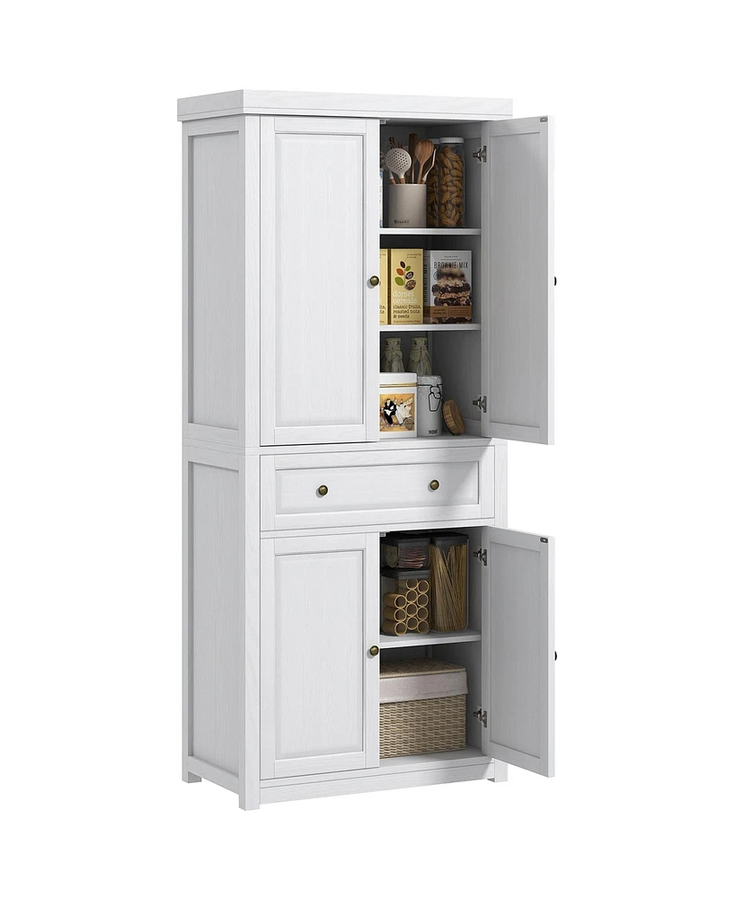 Homcom 72.5" Farmhouse Kitchen Pantry Storage Cabinet