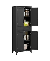 Homcom 67" Kitchen Pantry Storage Cabinet with Doors and Shelves