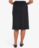 Alfred Dunner Women's Cinch Waist Midi Skirt with Slant Pockets