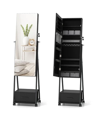 Gouun Jewelry Cabinet with Full Length Mirror