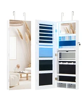 Gouun Wall Mounted Jewelry Cabinet with Full-Length Mirror