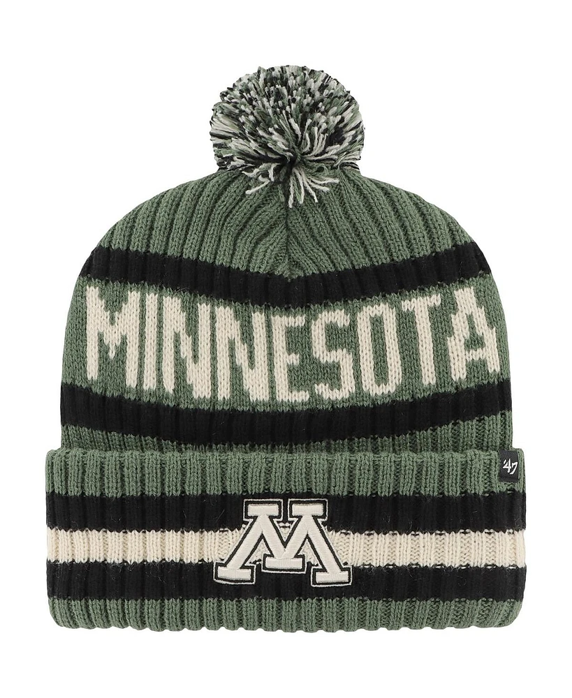 '47 Brand Men's Green Minnesota Golden Gophers Oht Military Appreciation Bering Cuffed Knit Hat with Pom