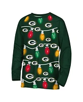 Outerstuff Big Boys and Girls Green Bay Packers Two-Piece Garland Holiday Long Sleeve Pajama Set