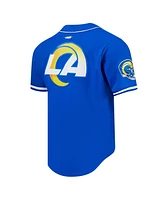 Pro Standard Men's Puka Nacua Royal Los Angeles Rams Mesh Button-Up Baseball Jersey