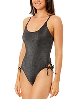 Salt + Cove Juniors' Lurex Open-Back Scoop-Neck One-Piece Swimsuit, Exclusively at Macy's