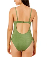 Salt + Cove Juniors' Lurex Open-Back Scoop-Neck One-Piece Swimsuit, Exclusively at Macy's
