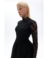 Nocturne Women's Lace Long Sleeve Minidress