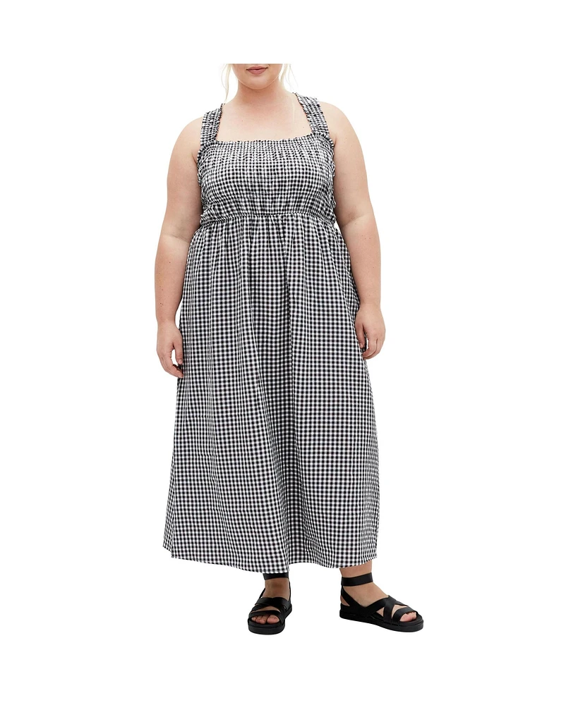 City Chic Plus Cute Gingham Maxi Dress