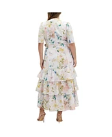 City Chic Plus Garden Of Love Maxi Dress