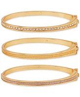 Guess 3-Pc. Set Crystal Bangle Bracelets