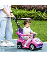 Qaba 3 1 Push Car, Sliding Car with Removable Handle, Music, Horn,