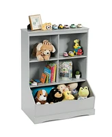 Gouun 3-Tier Children's Multi-Functional Bookcase Toy Storage Bin Floor Cabinet