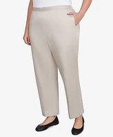 Alfred Dunner Plus Coming Up Roses Sateen Woven Average Length Pants