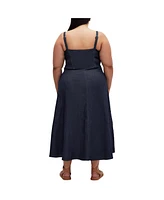 City Chic Plus Denim Corset Dress