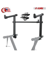 5 Core Double Keyboard Stand 2 Tier Keyboard Music Electric Piano Stand Metal X Style On Stage Stand Adjustable Two Tier Keyboard Rack -Ks 2T