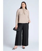 Eloquii Plus Drape Collar Blouse