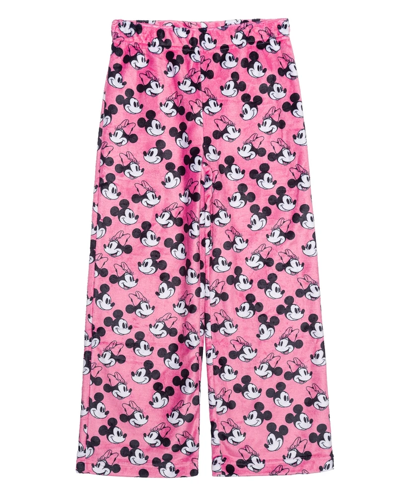 Disney Big Girls Mickey and Minnie Plush Lounge Pant