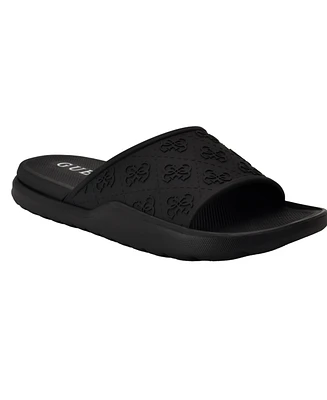 Guess Men's Magaria Branded Elevated Pool Slides