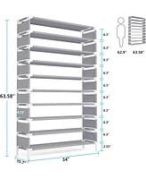 Tribesigns Upgraded 10 Tiers Shoe Rack, Large Capacity Shoe Shelf, Tall Shoe Organizer for 50 Pairs, Space Saving Shoe Storage Rack