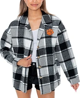 Gameday Couture Women's Gray/White Clemson Tigers End Zone Game Flannel Button-Up Shirt