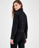 Guess Women's Clara Sequin-Front Denim Trucker Jacket