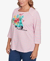 Ruby Rd. Plus Embroidered Ti Amo Top