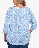 Ruby Rd. Plus Medallion Bold Floral Top