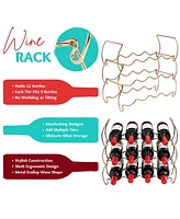 Sorbus 3-Tier Stackable Copper Wine Rack - Perfect for Bar, Wine Cellar, Basement, Cabinet, Pantry, etc (Hold 12 Bottles)
