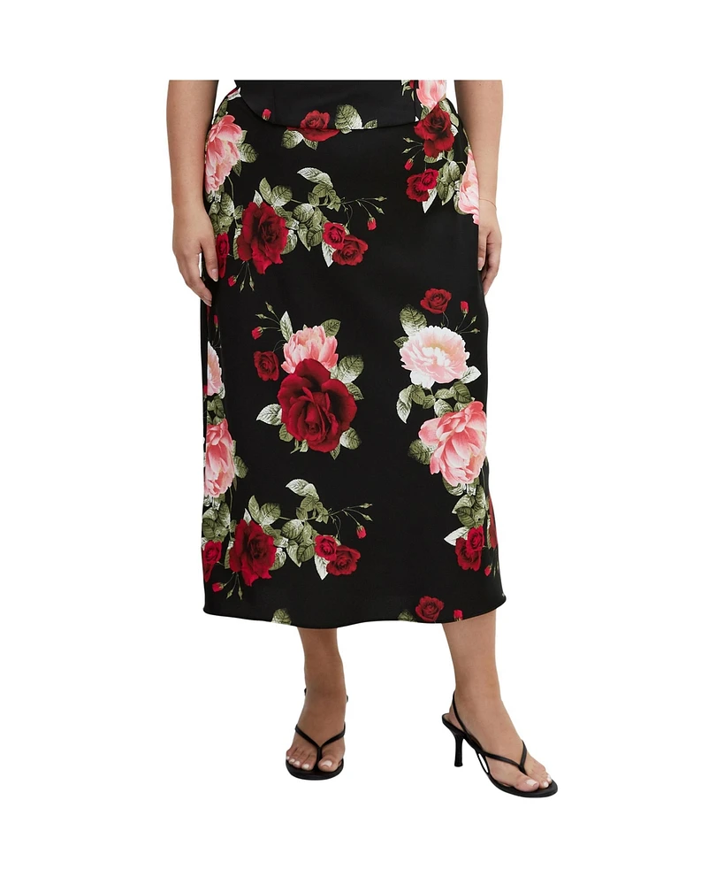 Plus Cherie Print Skirt