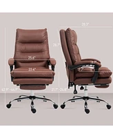 Vinsetto Microfibre Massage Office Chair with Heat, Reclining,