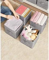 Slickblue Set of 6 Storage Cubes, 13-Inch Non-Woven Fabric Bins with Double Handles for Organization