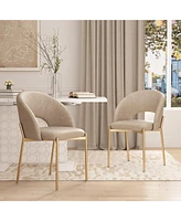 Boyel Living Pu Dining Side Chair with Metal Legs (Set of 2)