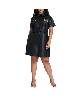 Eloquii Plus Leather Short Romper