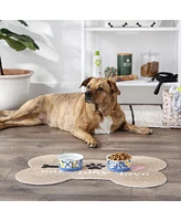 Bone Dry Azulejos Tile Pet Bowl Set/2