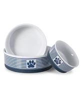 Bone Dry Striped Paw Patch Pet Bowl Set/2