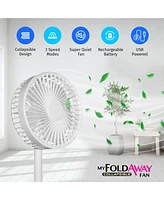 My Foldaway 2- in-1 Adjustable Height 11.8 in. Unique Foldable and Portable Mini Table Pedestal Fan