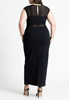 Eloquii Plus Cap Sleeve Mesh Midi Dress
