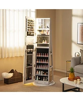Gouun Standing Jewelry Cabinet with Adjustable Led Lights