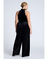 Eloquii Plus Velvet Halter Jumpsuit