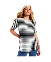 June + Vie Women's Plus Size Short-Sleeve Crewneck One + Only Tee