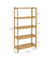 Slickblue Storage Shelf, 5-Tier Shelving Unit, Multifunctional, in The Entryway, Bathroom, Living Room, Balcony, Kitchen