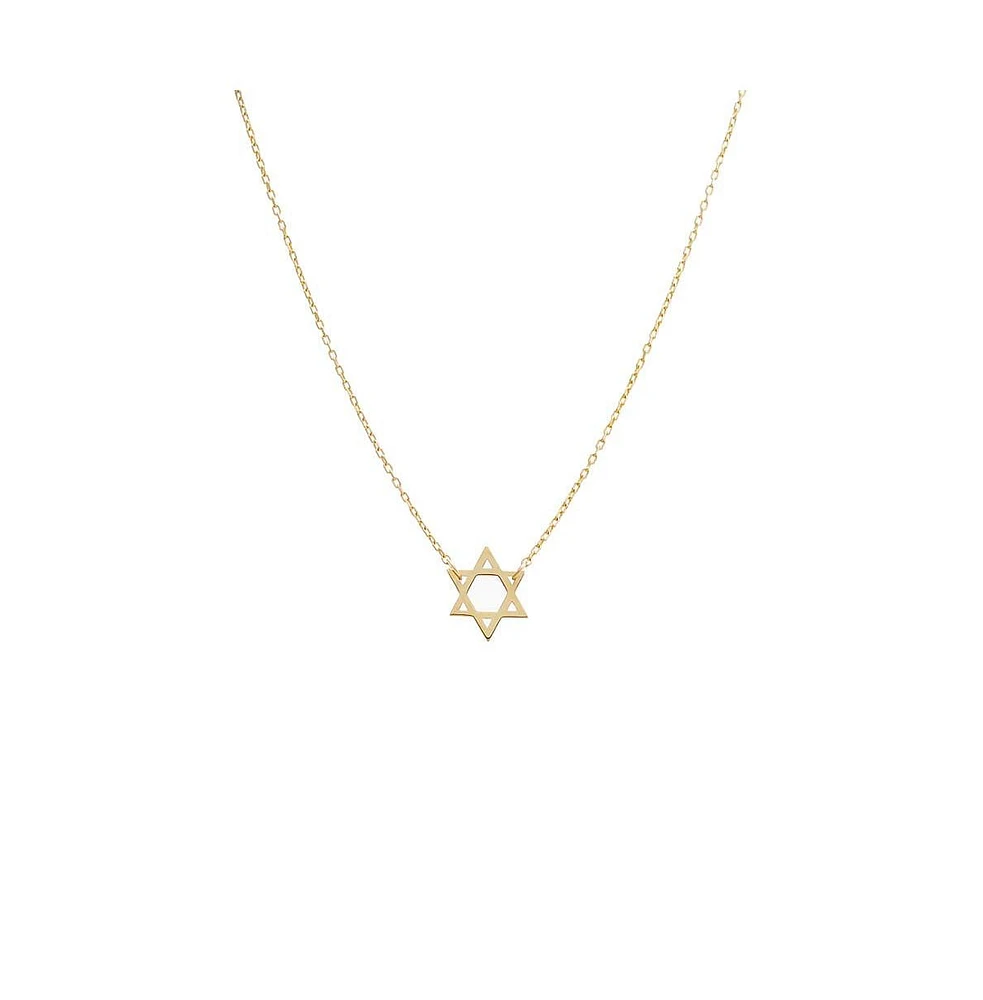 Solid Star of David Necklace 14K
