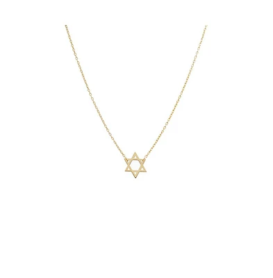 Solid Star of David Necklace 14K