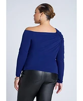 Eloquii Plus Shoulder-Twist Drape Top